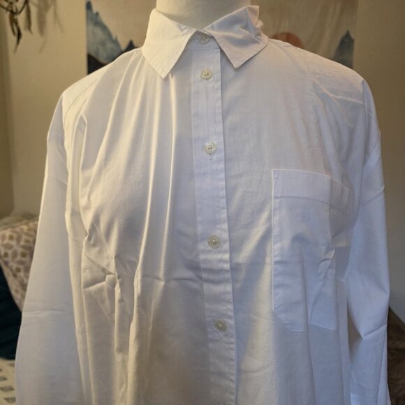 J.Crew Oversized White Button-Up Shirt NWT Size M - Picture 9 of 16